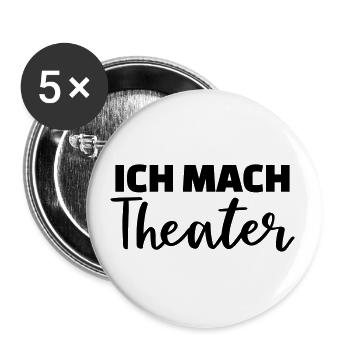 Theater - Buttons klein 25 mm (5er Pack) - Weiß - Vorne