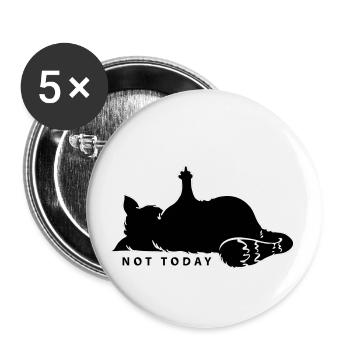 Katze Mittelfinger Not Today Nein Katzenliebe Nö - Buttons klein 25 mm (5er Pack) - Weiß - Vorne