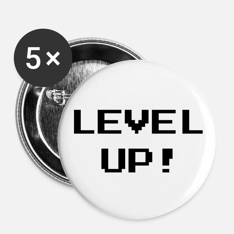 Level up - Buttons small 1''/25 mm (5-pack) - white