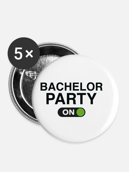Junggesellenabschied am - Buttons klein 25 mm (5er Pack) - Weiß
