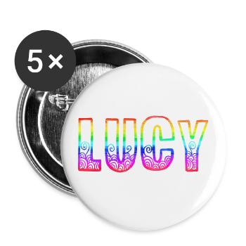 lucy rs regenbogen - Buttons klein 25 mm (5er Pack) - Weiß - Vorne