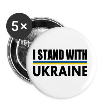 I stand with ukraine - Buttons small 1''/25 mm (5-pack) - white - Front