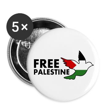 Free palestine - Buttons klein 25 mm (5er Pack) - Weiß - Vorne