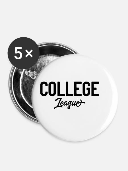 College League - Buttons klein 25 mm (5er Pack) - Weiß