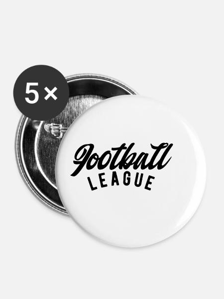 Football League - Buttons klein 25 mm (5er Pack) - Weiß