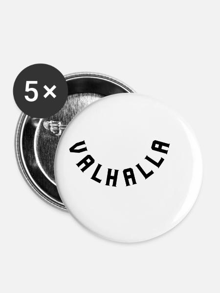Valhalla - Buttons klein 25 mm (5er Pack) - Weiß