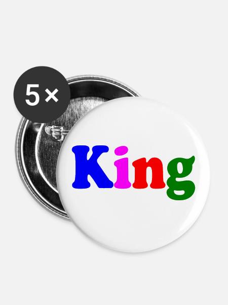 King - Buttons klein 25 mm (5er Pack) - Weiß
