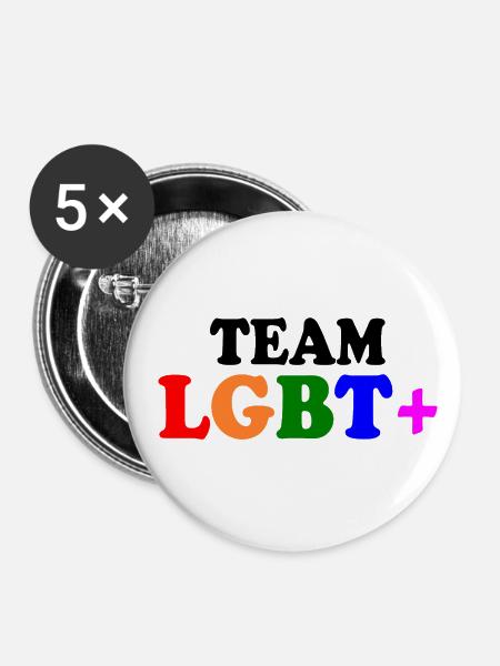 Team lgbt - Buttons klein 25 mm (5er Pack) - Weiß