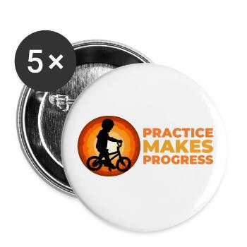 Practice makes progress - Buttons small 1''/25 mm (5-pack) - white - Front