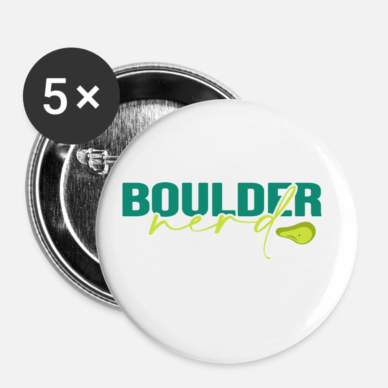 Bouldern Boulderfelsen Boulderaner Boulderhalle - Buttons klein 25 mm (5er Pack) - Weiß