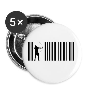Archery archer with bow and arrow - Buttons small 1''/25 mm (5-pack) - white - Front