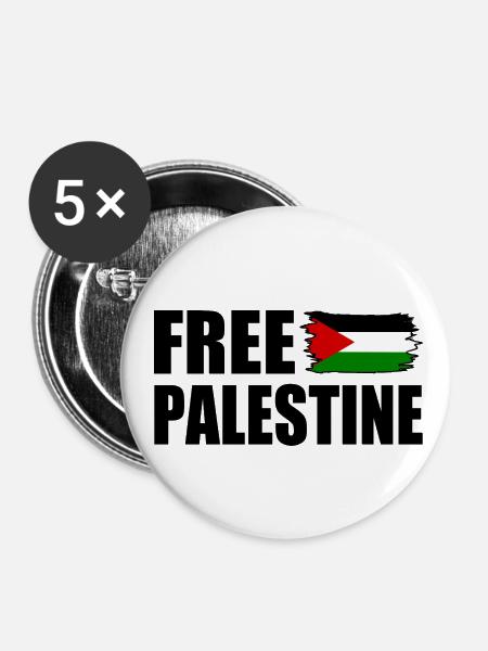 Free palestine - Buttons klein 25 mm (5er Pack) - Weiß