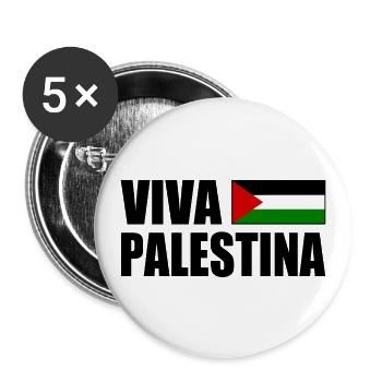 Viva palestina - Buttons klein 25 mm (5er Pack) - Weiß - Vorne