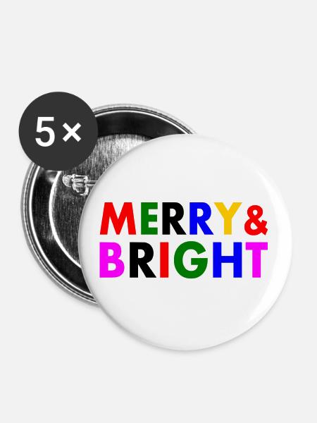 Merry and bright - Buttons klein 25 mm (5er Pack) - Weiß