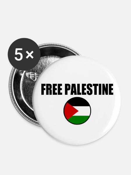 Free palestine - Buttons klein 25 mm (5er Pack) - Weiß