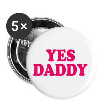 Yes daddy - Buttons klein 25 mm (5er Pack) - Weiß - Vorne