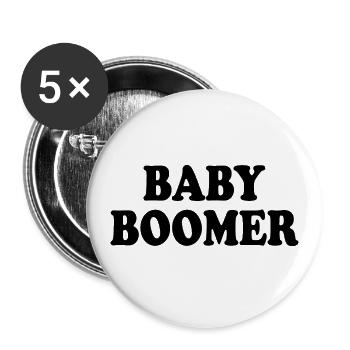 Baby boomer - Buttons klein 25 mm (5er Pack) - Weiß - Vorne