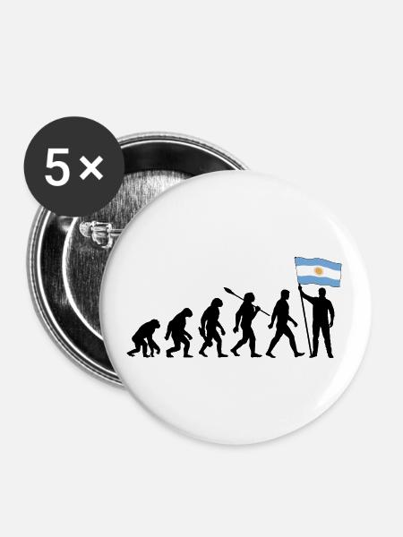 Evolution - Flagge Argentinien - Nation - Buttons klein 25 mm (5er Pack) - Weiß