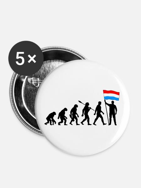 Luxemburg - Evolution - Flagge - Nation - Buttons klein 25 mm (5er Pack) - Weiß