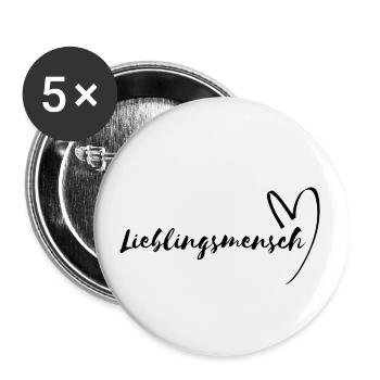 Personne préférée Amitié Amour - Lot de 5 petits badges (25 mm) - blanc - Devant