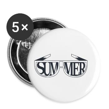 Summer, sunglasses, vacation, sea, leisure - Buttons small 1''/25 mm (5-pack) - white - Front