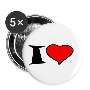 J'aime personnaliser - Lot de 5 petits badges (25 mm) - blanc - Devant