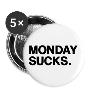 Monday sucks - Buttons small 1''/25 mm (5-pack) - white - Front