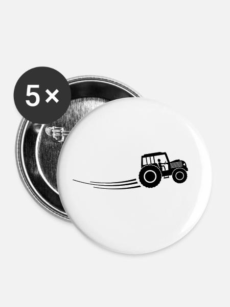 traktor farmer - Buttons klein 25 mm (5er Pack) - Weiß