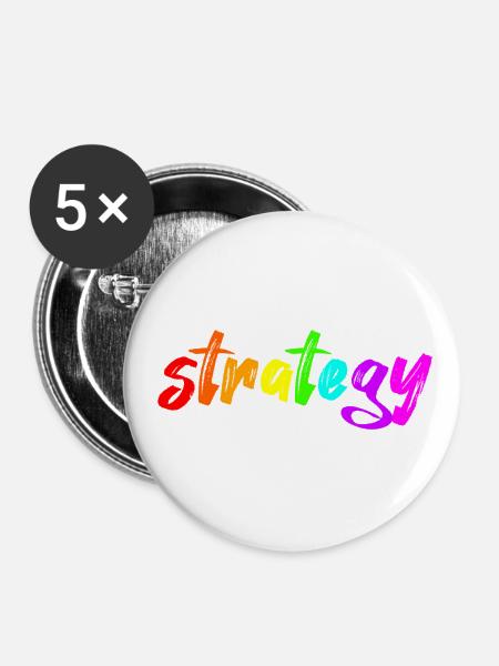 Strategy - Buttons klein 25 mm (5er Pack) - Weiß