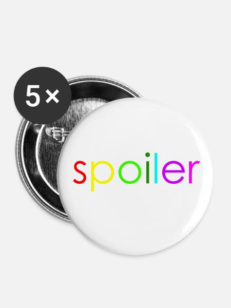 Spoiler - Buttons klein 25 mm (5er Pack) - Weiß
