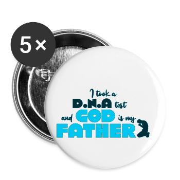 I took a DNA test and God is my father 14 - Buttons small 1''/25 mm (5-pack) - white - Front