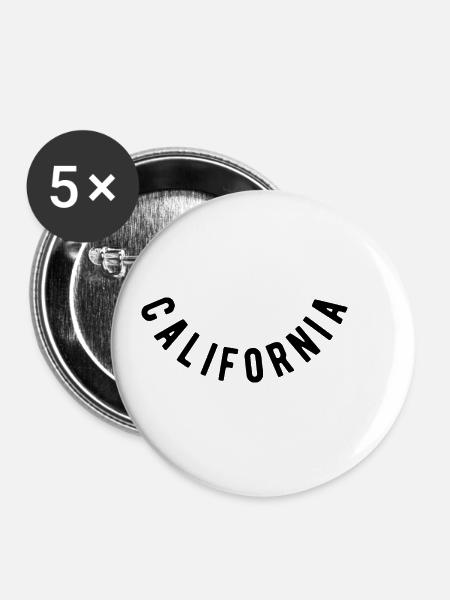 California - Buttons klein 25 mm (5er Pack) - Weiß