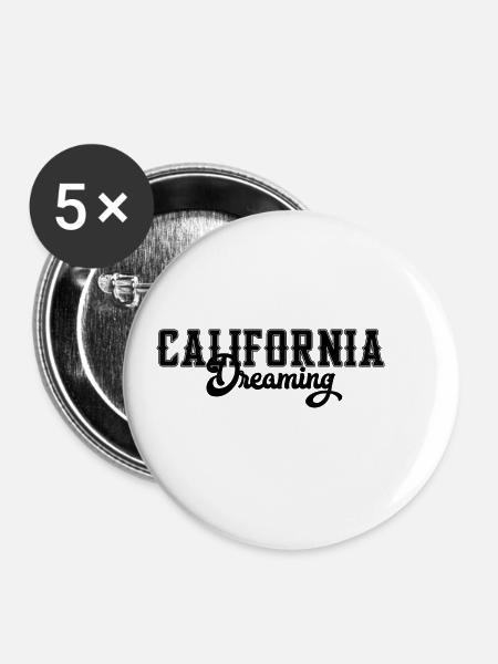 California Dreaming - Buttons klein 25 mm (5er Pack) - Weiß