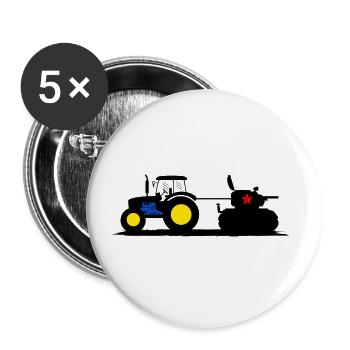 Traktor Erntezeit Bauer Erntedank Traktorfahrer - Buttons klein 25 mm (5er Pack) - Weiß - Vorne