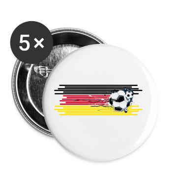 Fußball Fußballfan Deutschland Bolzplatz - Buttons klein 25 mm (5er Pack) - Weiß - Vorne