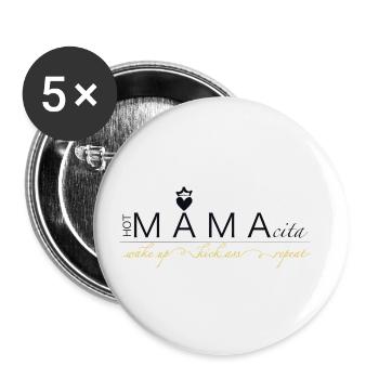 Mamacita Mama - Best Mother - Mom - Buttons small 1''/25 mm (5-pack) - white - Front