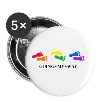 LGBT regenbogen lgbtq - Buttons klein 25 mm (5er Pack) - Weiß - Vorne