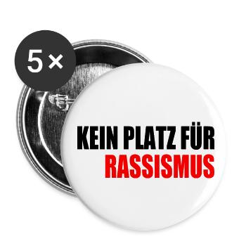 kein platz für rassismus - Buttons klein 25 mm (5er Pack) - Weiß - Vorne