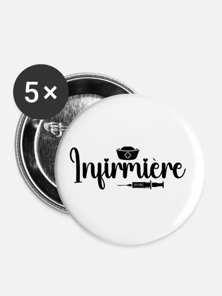 Krankenschwester Geschenk – Krankenschwester - Buttons klein 25 mm (5er Pack) - Weiß