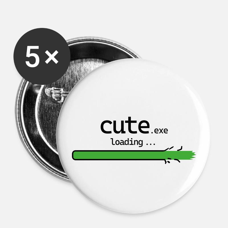 cute.exe loading - Buttons klein 25 mm (5er Pack) - Weiß