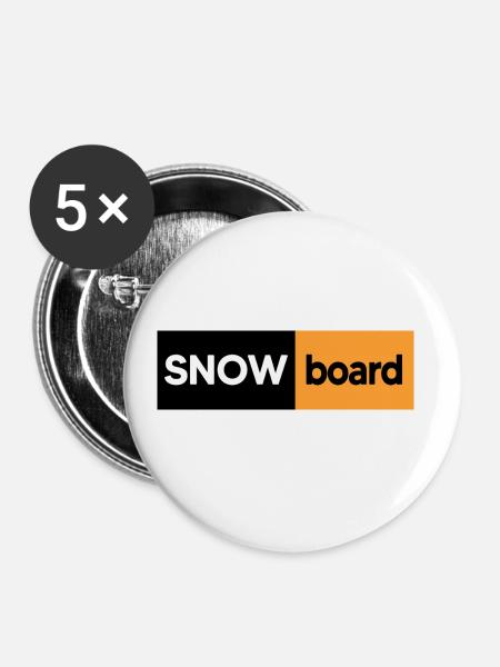 snowboard freestyle-boarder - Buttons klein 25 mm (5er Pack) - Weiß