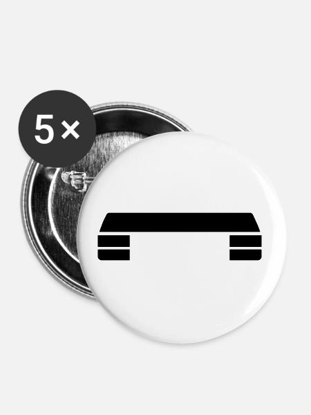 Aerobic - Buttons klein 25 mm (5er Pack) - Weiß