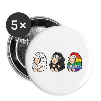 LGBT Schafe - Buttons klein 25 mm (5er Pack) - Weiß - Vorne