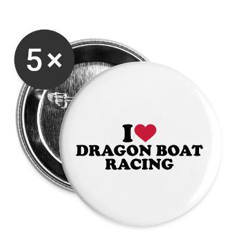 dragon boat - Lot de 5 petits badges (25 mm) - blanc - Devant