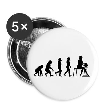 Pottery Ceramics Künstler Potter Evolution Humor - Buttons klein 25 mm (5er Pack) - Weiß - Vorne