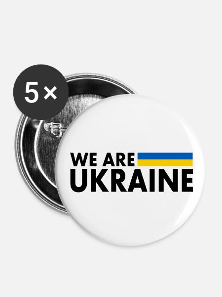 we are ukraine - Buttons klein 25 mm (5er Pack) - Weiß