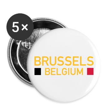 Brussels, Belgium (zwei Vierecke) - Buttons klein 25 mm (5er Pack) - Weiß - Vorne