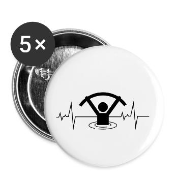 Water Aqua Aerobics Aquatic fitness Heartbeat - Buttons small 1''/25 mm (5-pack) - white - Front