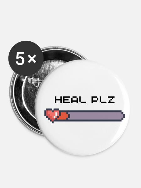 Heilen Sie bitte - Buttons klein 25 mm (5er Pack) - Weiß