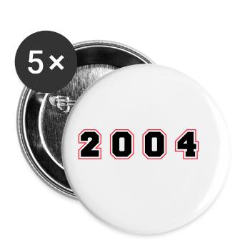 2004 Jahr Zahl - Buttons klein 25 mm (5er Pack) - Weiß - Vorne